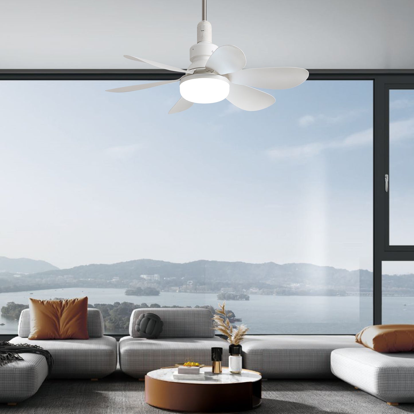 20-Inch Ceiling Fan with Light & Remote, Dimmable LED, Silent DC Motor