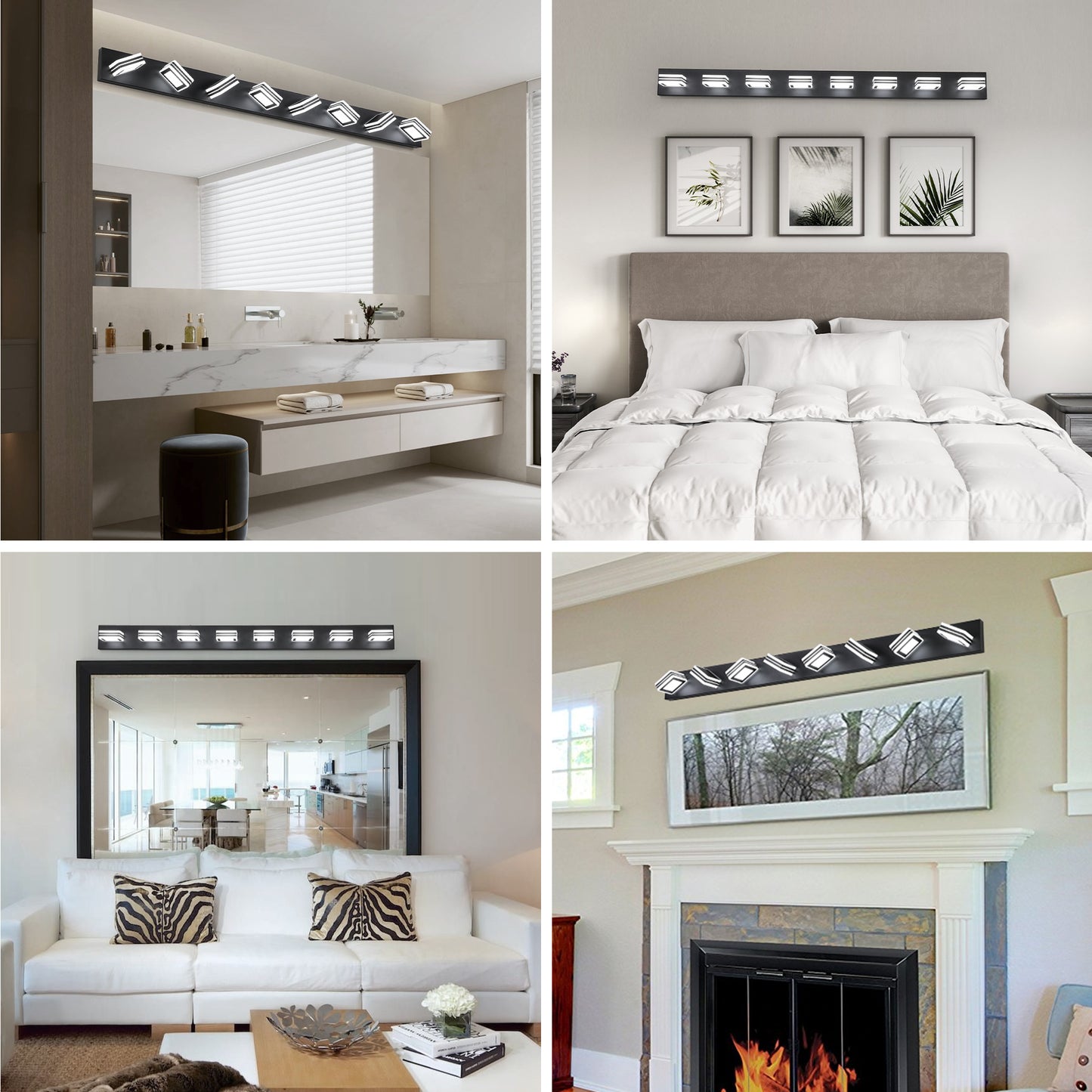 8-Light LED Vanity Light - Dimmable Bathroom Wall Fixture