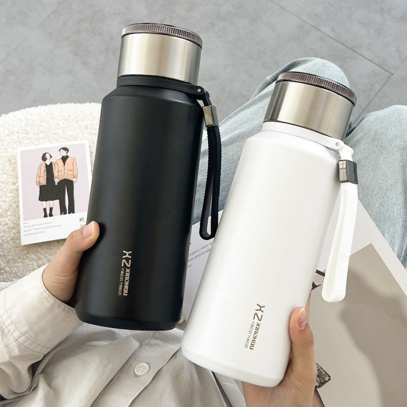 Portable Tea Separation Water Cup with Strainer - Large Capacity Stainless Steel