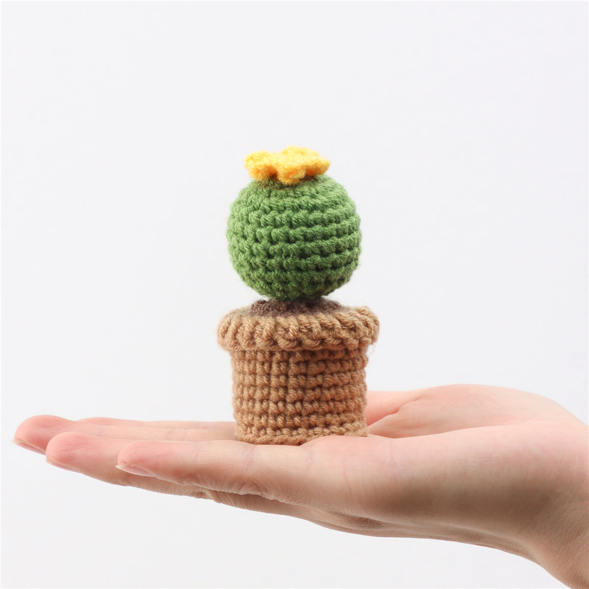 Handmade Crochet Love-Shaped Cactus Ornament Set Indoor Home Decor