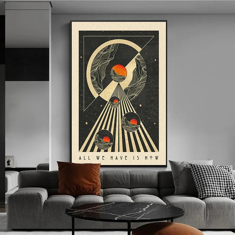Psychedelic Bohemian Abstract Canvas Wall Art - Framed & Frameless Options