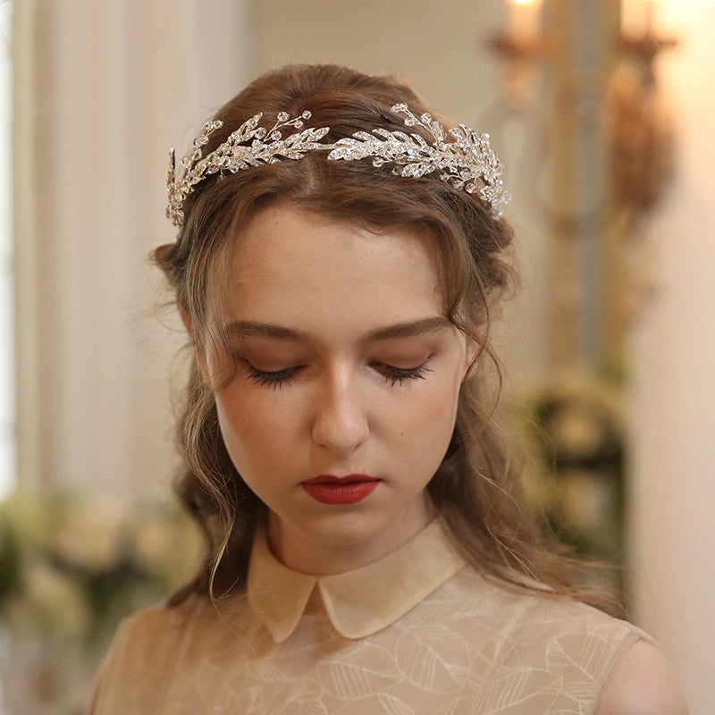 Silver Crystal Rhinestone Crown Headband