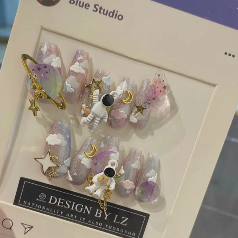 Astronaut Nail Art Sticker Set with Glue & Tools