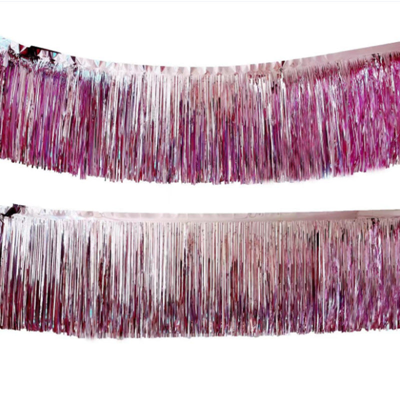Festive Tinsel Curtain Tassel Banner for Celebrations Home Decor