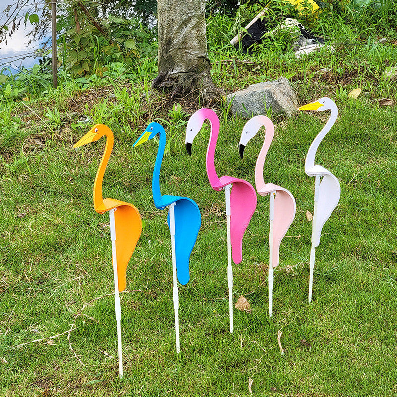 Swirl Flamingo Rotating Bird Garden Ornament for Party & Decor
