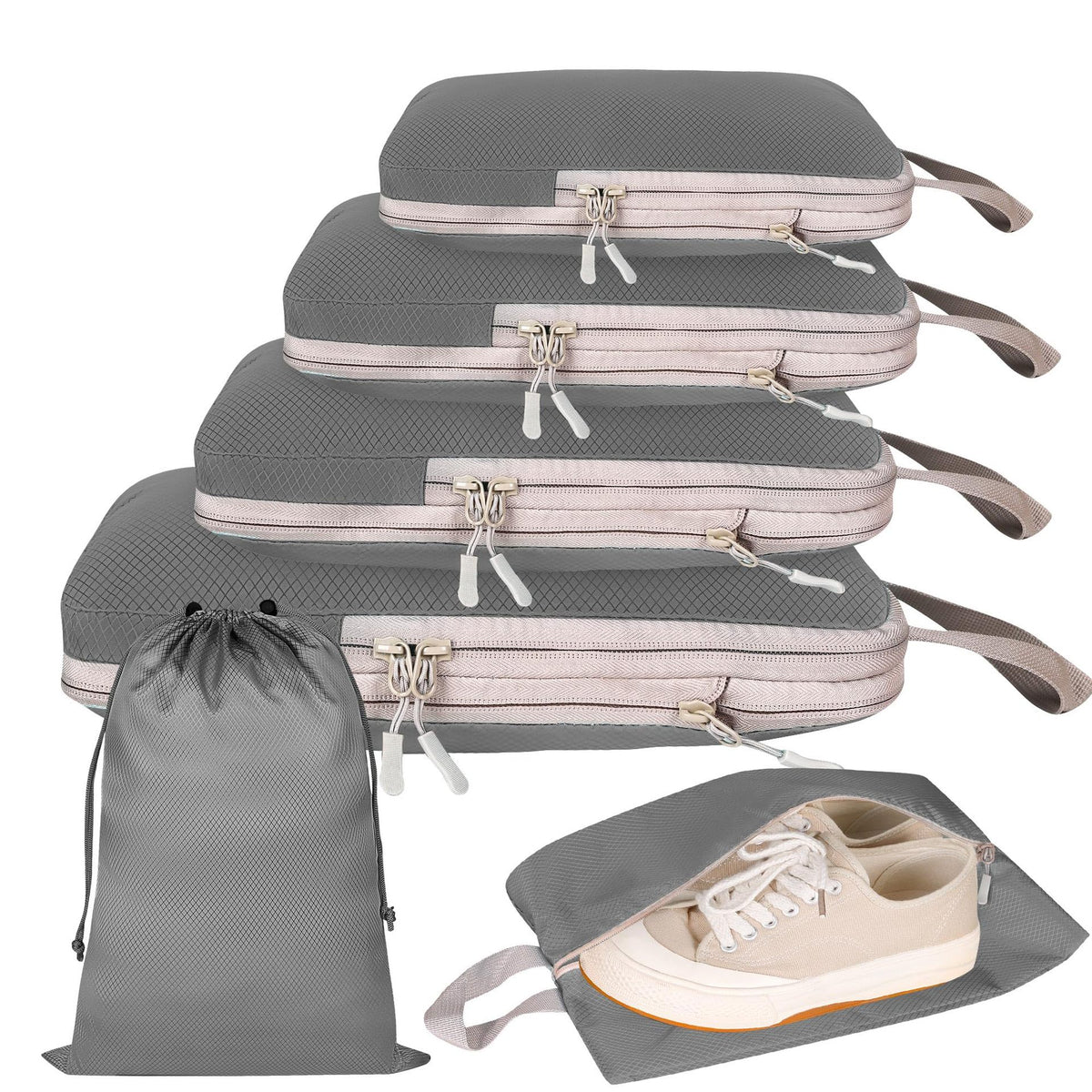 6-Piece Travel Storage Bag Compression Set - Space-Saving Home Organization