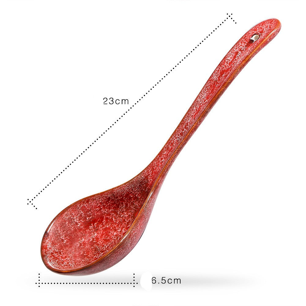 Ceramic Long Handle Spoon Kitchen Utensil Household Cooking Tool