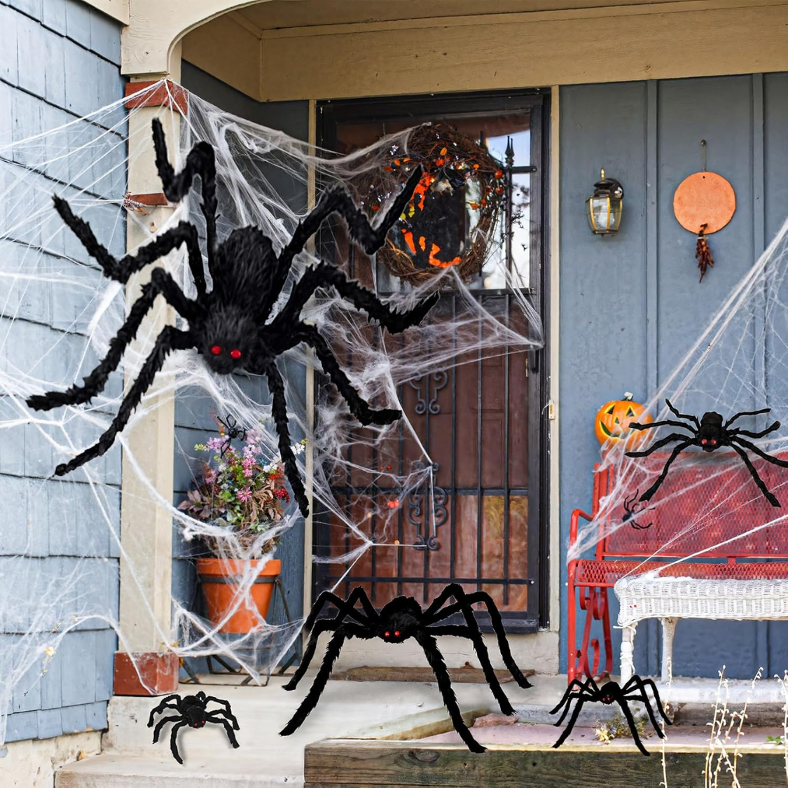 Giant 6.6 Ft Furry Spider Halloween Decoration - Outdoor & Indoor