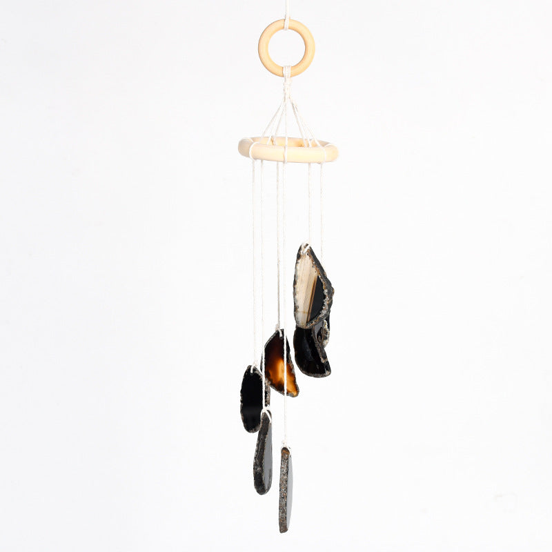 Agate Slice Wind Chimes - Irregular Color Crystal Home Decor