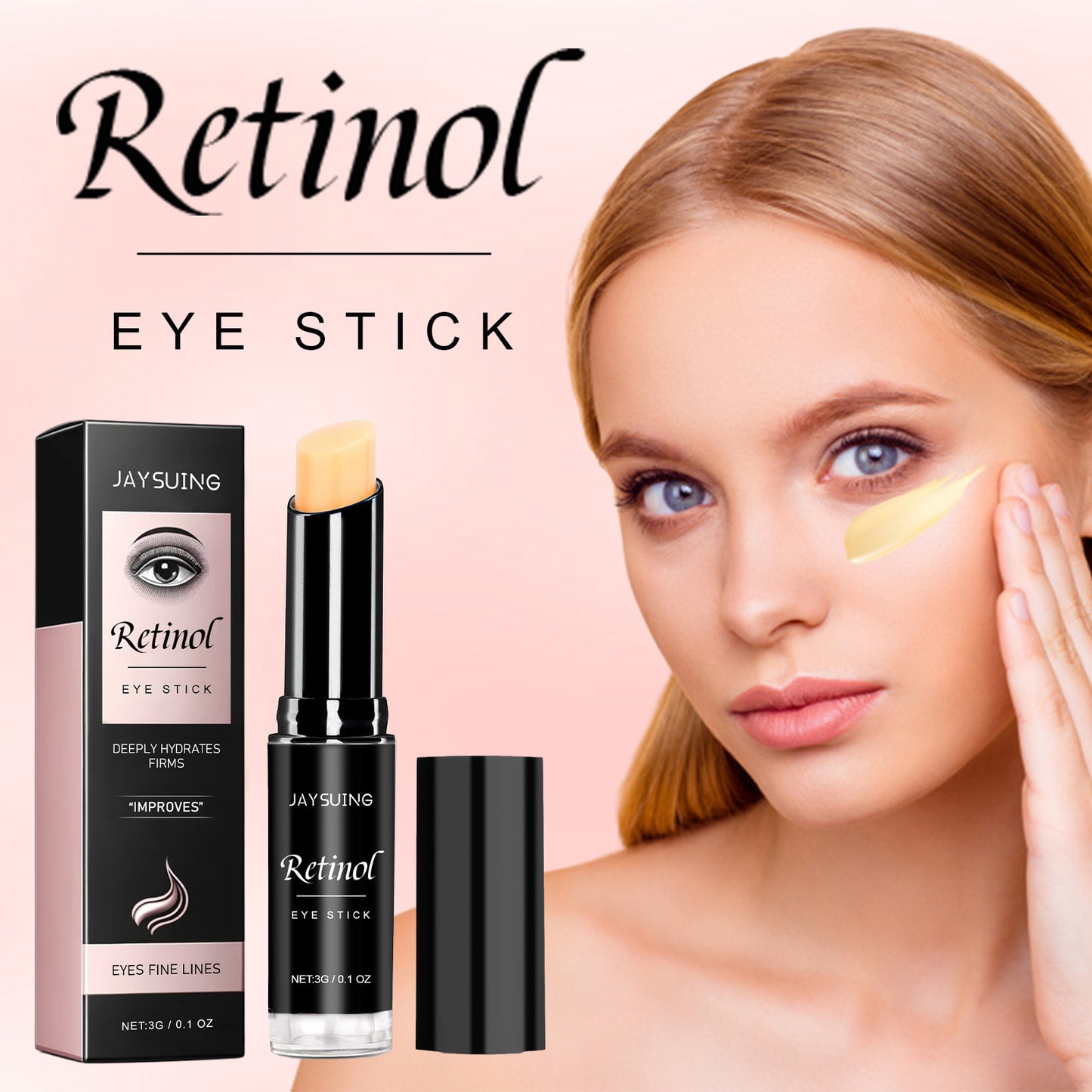Retinol Eye Cream Stick for Dark Circles and Fine Lines - Hydrating Formula