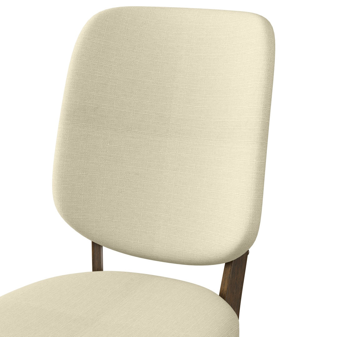 Mid-Century Modern Upholstered Dining Chairs Set of 2 - Oatmeal