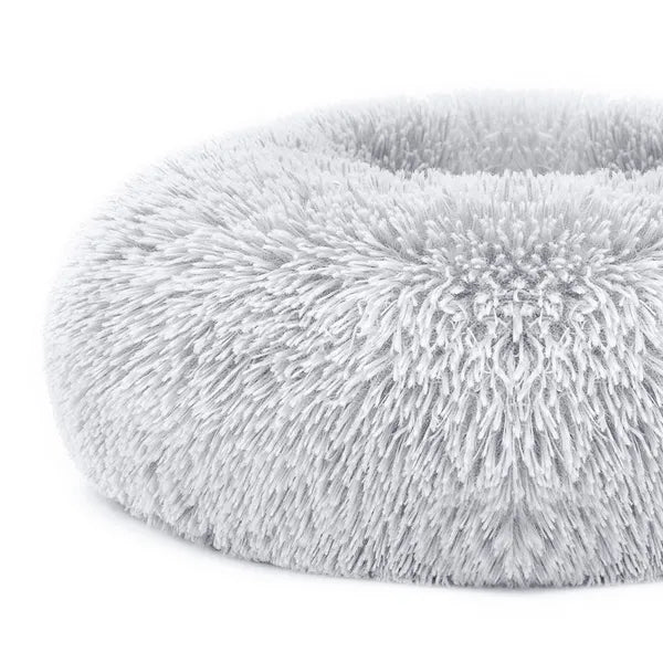Soft Warm Plush Dog Bed with Non-Slip Bottom and Supportive Rim - Large Size