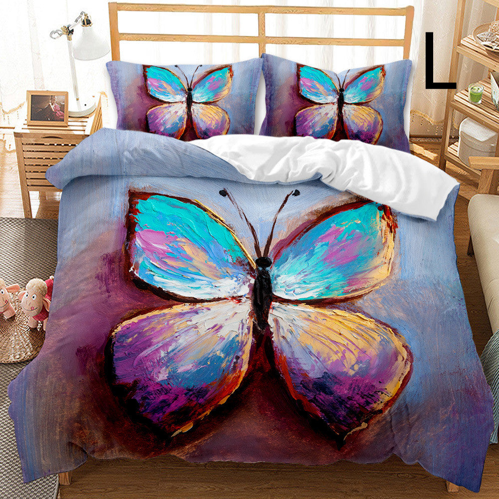 Butterfly Series Bedding Quilt Cover Set - Modern 3-Piece Bed Linen