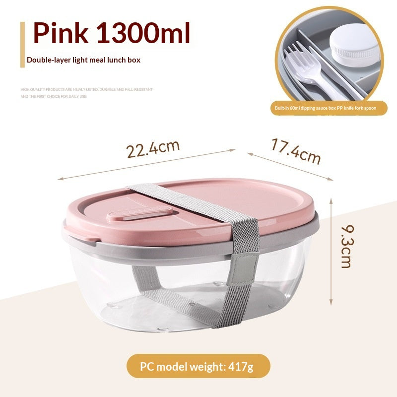 Reusable Plastic Salad Storage Box Set - Leakproof Food Organizer