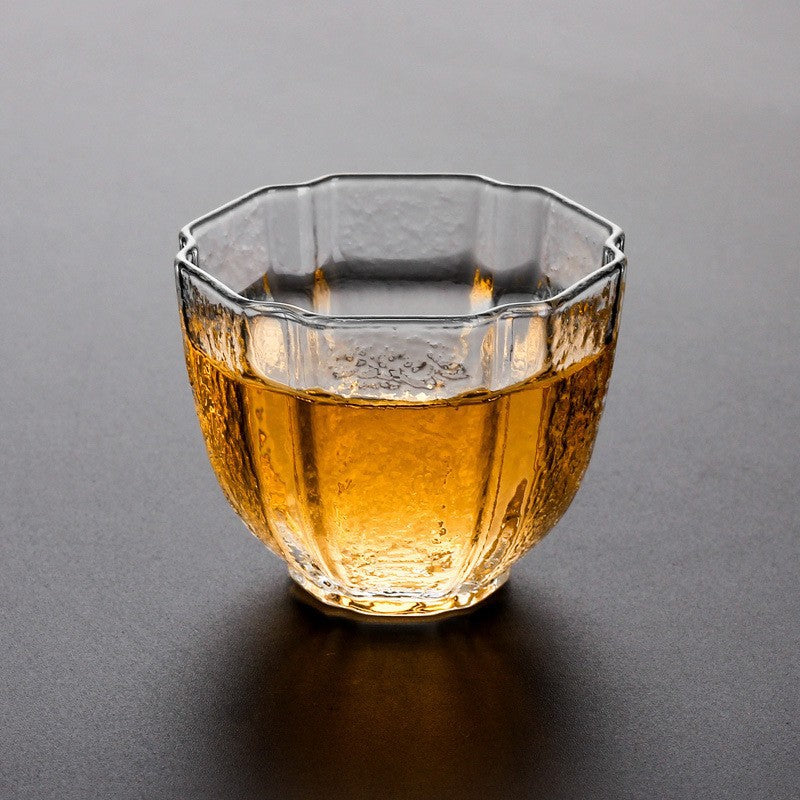 50ml Transparent Glass Tasting Cup with Hammer Pattern - Creative Drinkware