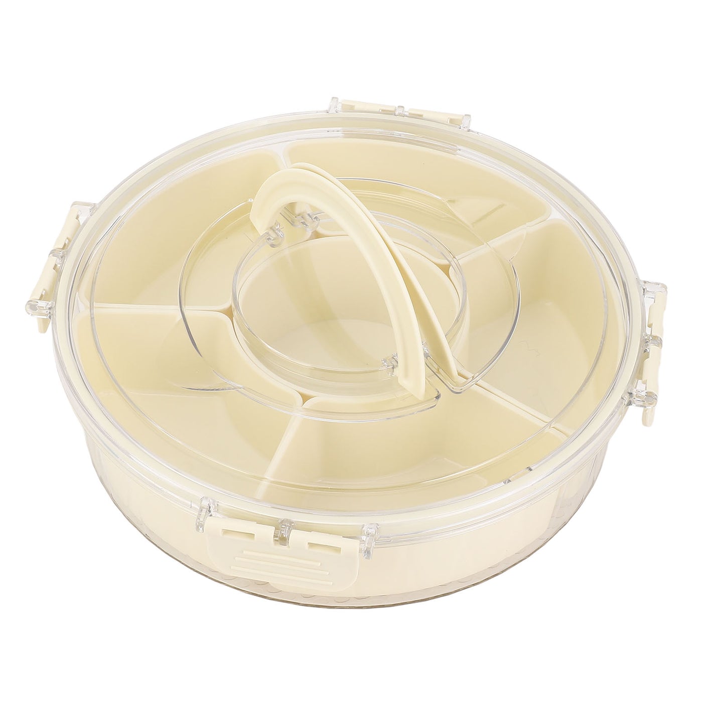 360° Rotating Snack Tray with 6 Compartments - Portable & Sealable