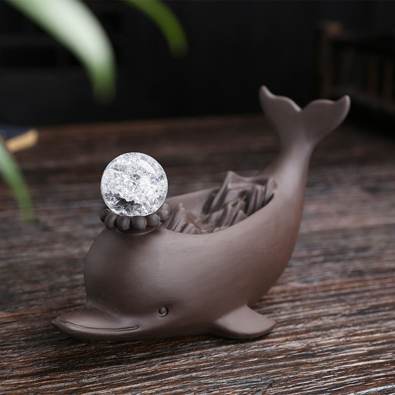 Ceramic Purple Sand Backflow Incense Burner Zen Home Decor