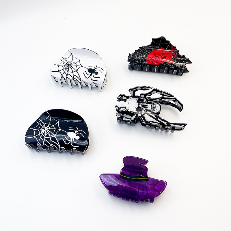 Halloween Hair Clip Acrylic Spider Shark Clip