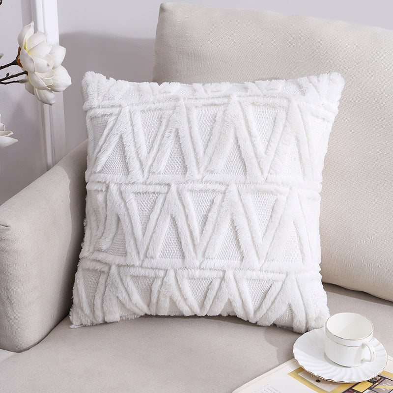 Nordic Double-Sided Plush Pillow Cover 45x45cm Sofa Cushion Case Home Decor