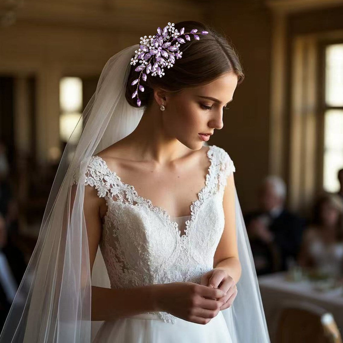 Bridal Rhinestone Hair Band Headdress Handmade Headband