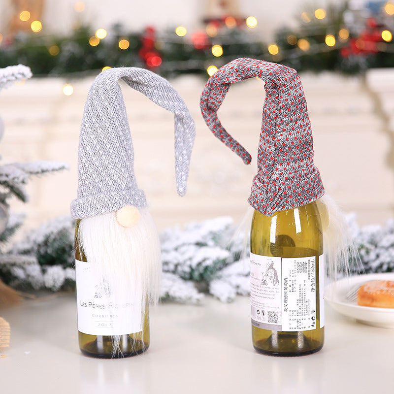 Christmas Decorations Santa Claus Champagne Set Forest Man Holiday Props
