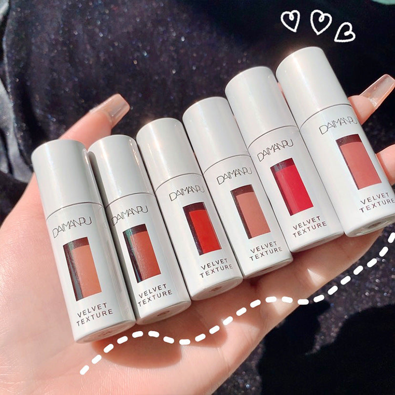 Velvet Matte Lip Lacquer - Soft Fog Finish, Red Tea Red Bean, 2.5g