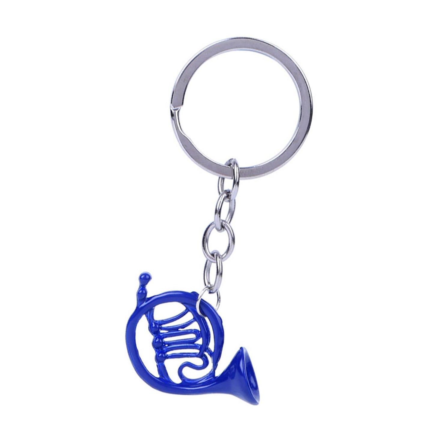 Mini French Horn Keychain Pendant - Blue Charm Gift