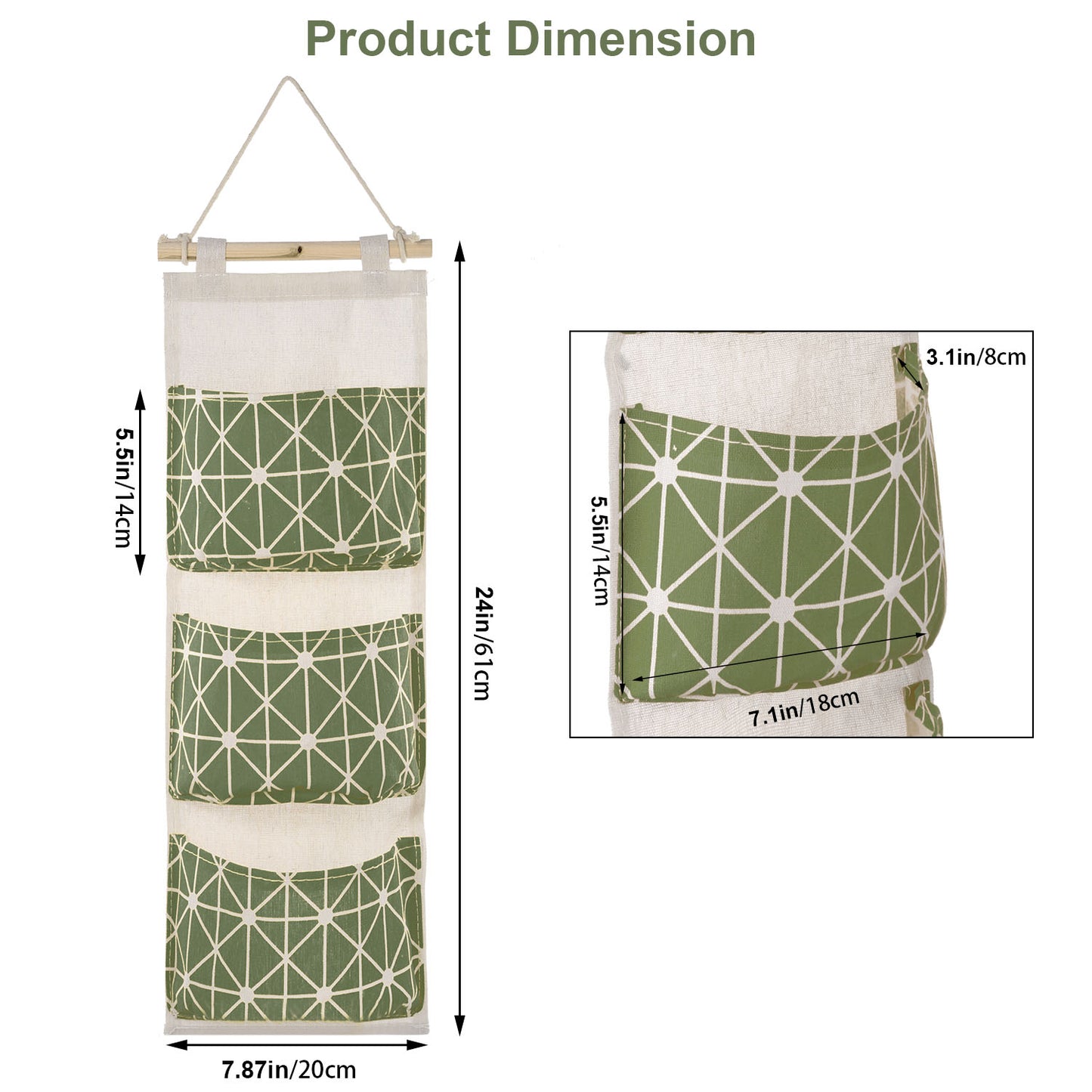 1Pc Wall Mounted Storage Bag Door Closet Hanging Organizer Waterproof