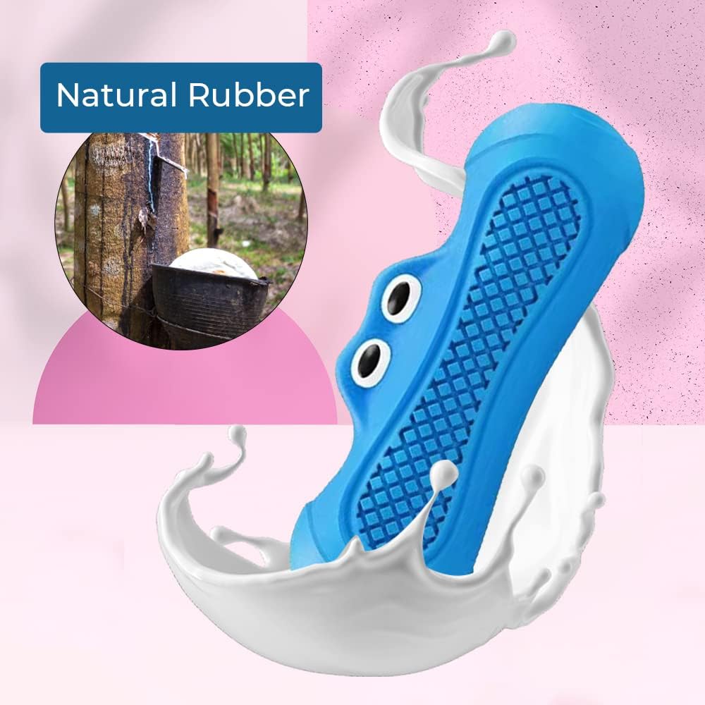 Dog Chew Toys Rubber Squeaky Monster Toy for All Breeds - Non Toxic, Durable, Blue