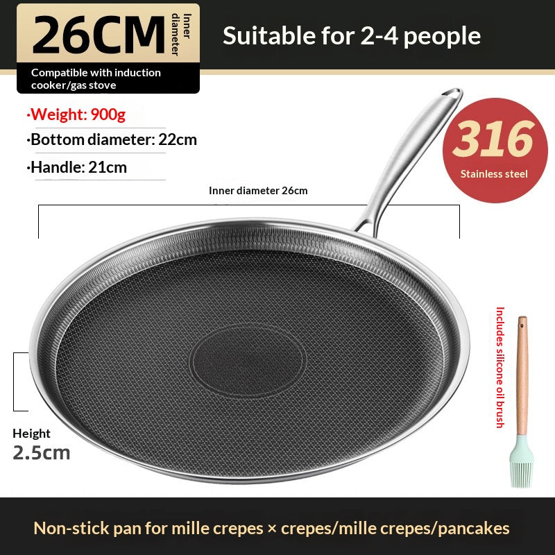 Multi-Layer Stainless Steel Non-Stick Cooking Pan - 24cm-32cm