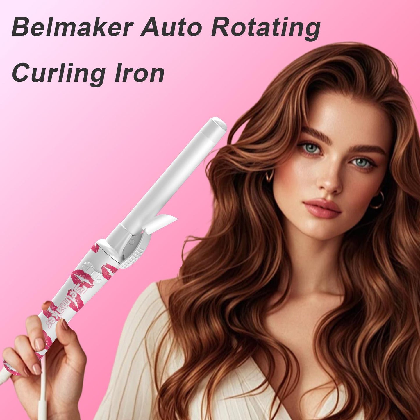Rotating Ceramic Curling Iron - 1-Inch Barrel with Auto Shut-Off