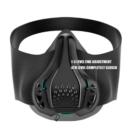 Sports Training Headgear with Oxygen Control - Black
