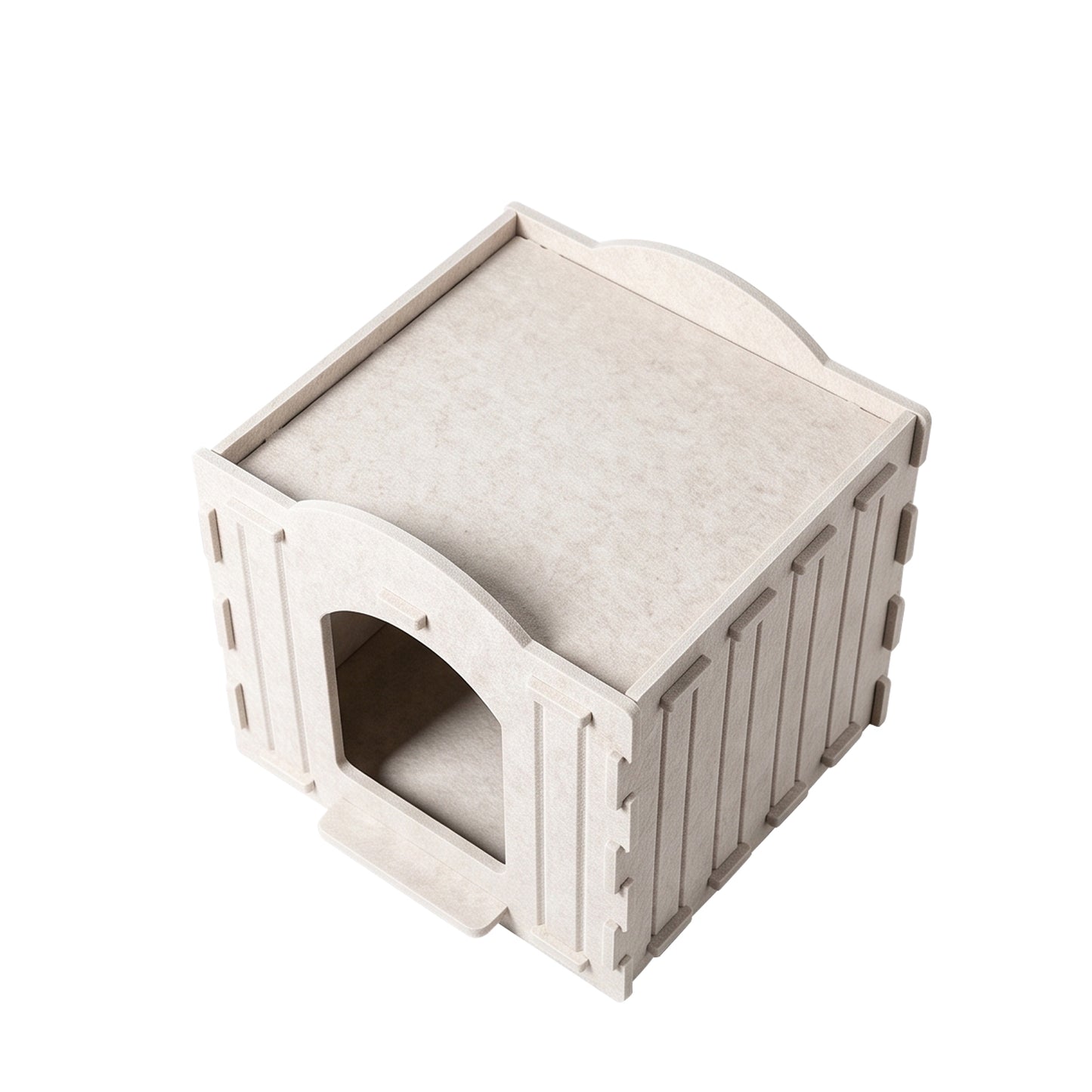 Square Cat Bed for Pets - White Soft Pet House & Cozy Resting Spot