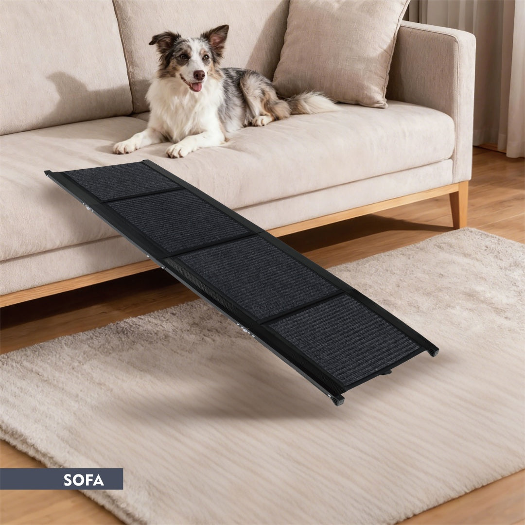 Large Folding Dog Ramp for Car SUV Truck - Non-Slip Pet Steps, Up to 250LBS, Portable Outdoor Pet Stair