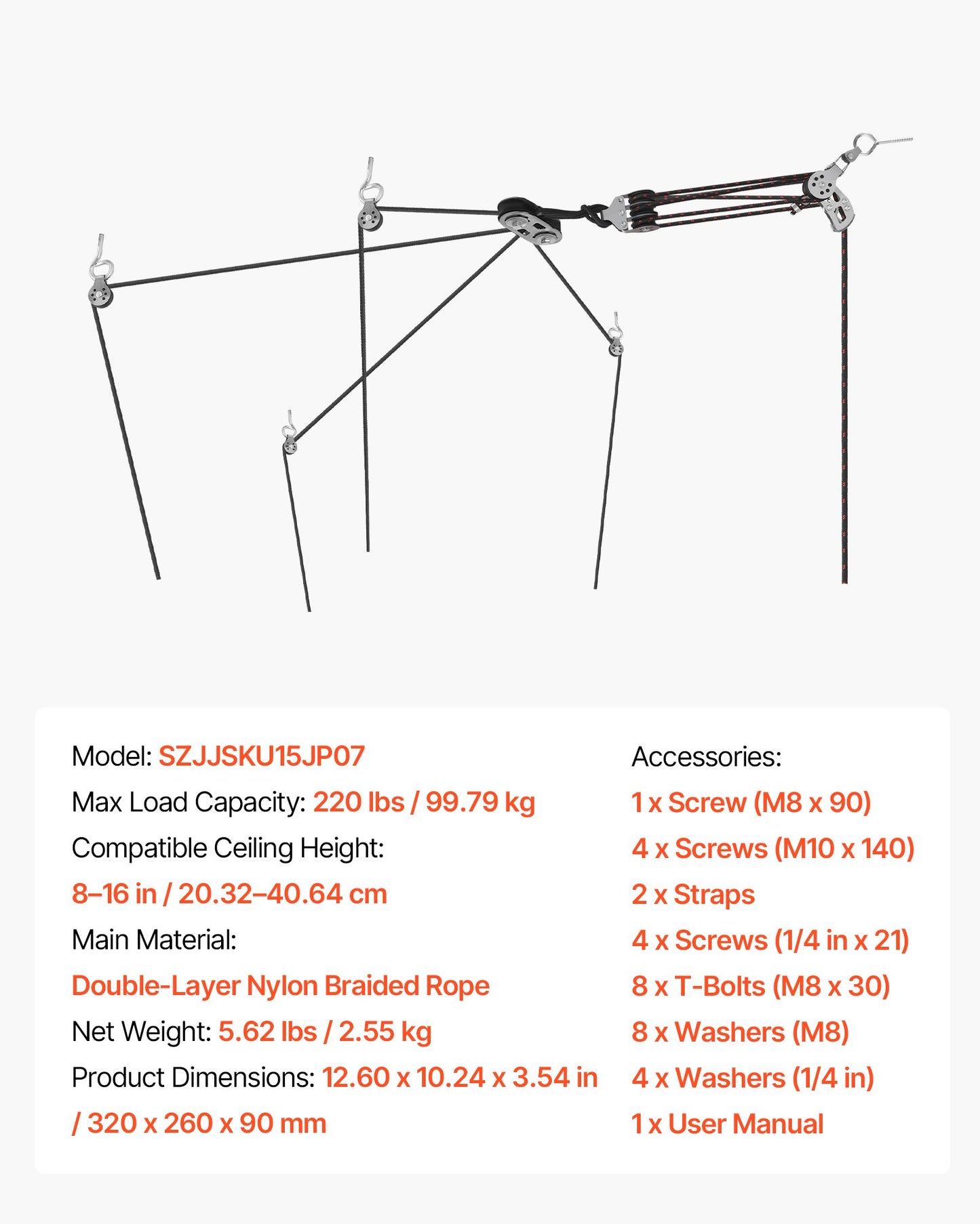 Jeep Hardtop Removal Lift with Anti-Drop System - Supports 220 lbs, Black