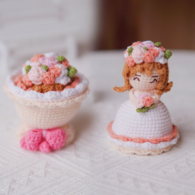 Wedding Bridal Flower Hanging Ornaments Set - White Green Pink Colors