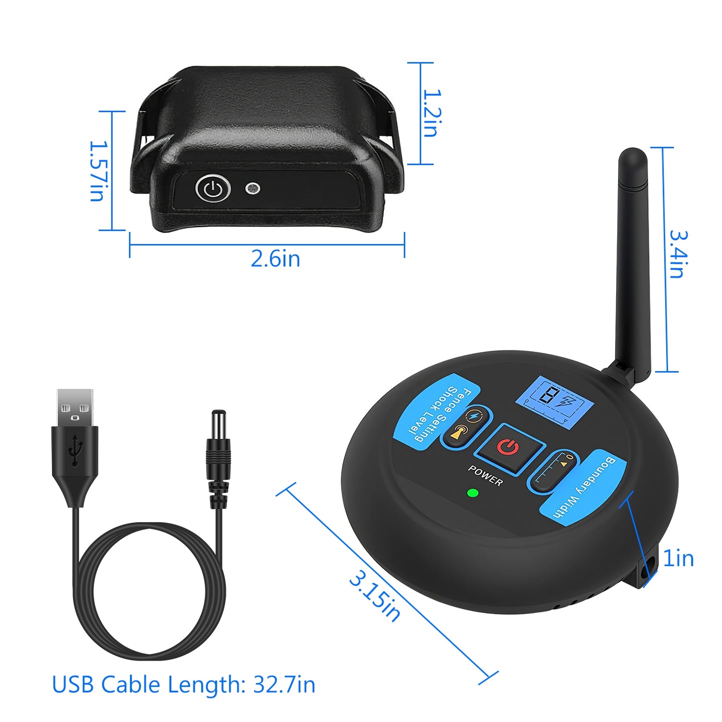 Wireless Dog Fence System with Shock Collar for Small to Large Dogs