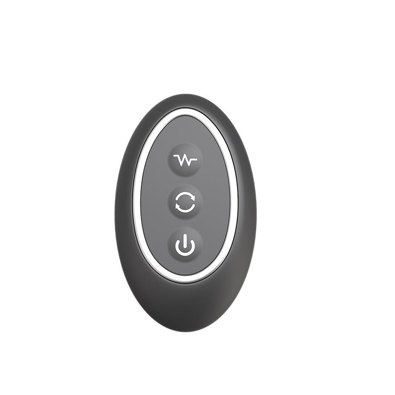 Wireless Remote Control Double Ring Rotating Prostate Massager - Black