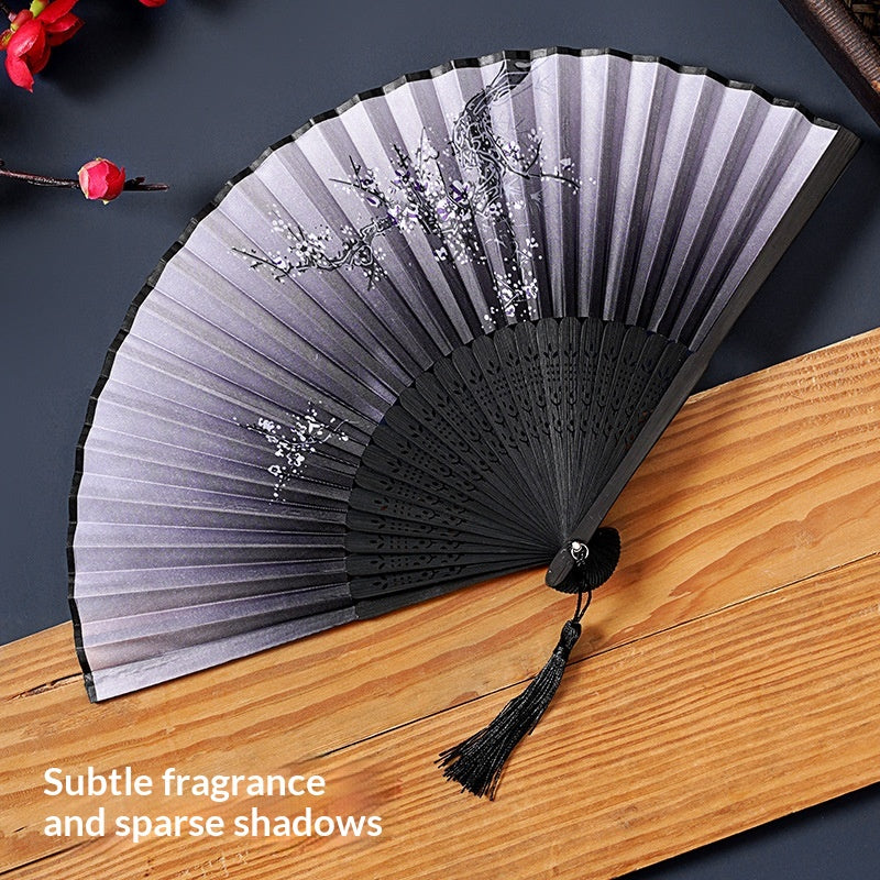 Chinese Style Portable Folding Fan - Bamboo Handheld Fan for Home & Garden