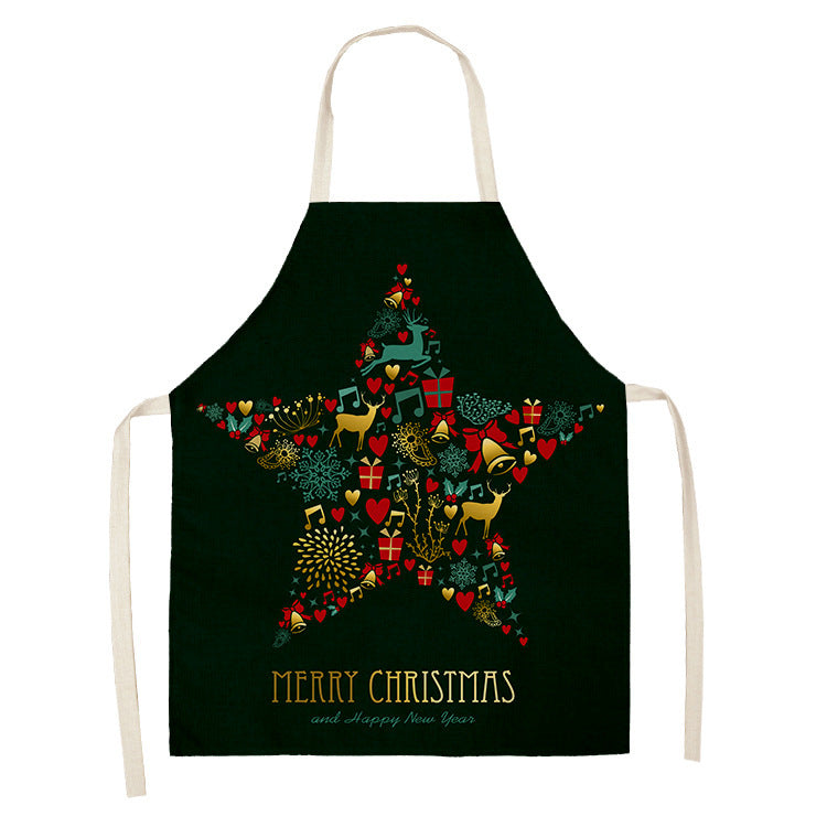 Christmas Dog Linen Apron for Kitchen Household Storage - Multiple Sizes & Styles