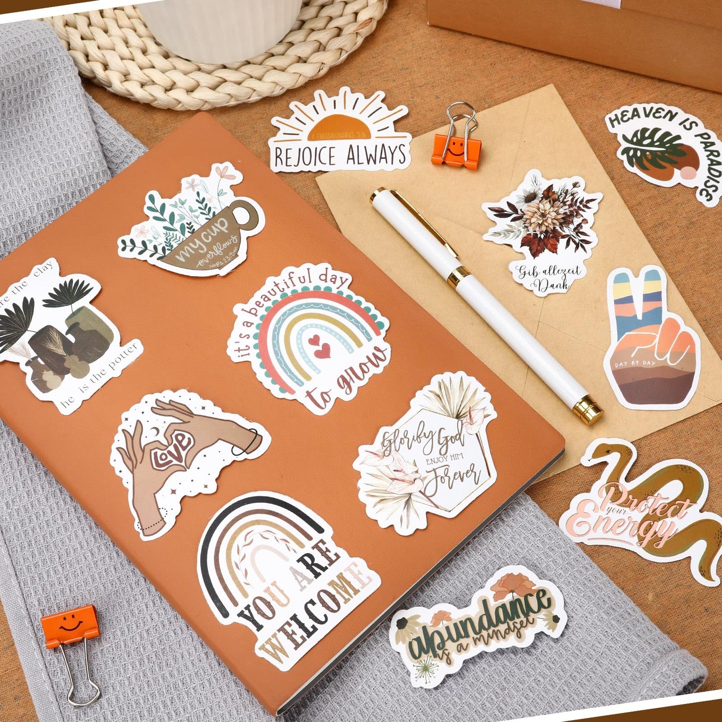 Inspirational Bible Verse Stickers - 100 Unique Boho Designs
