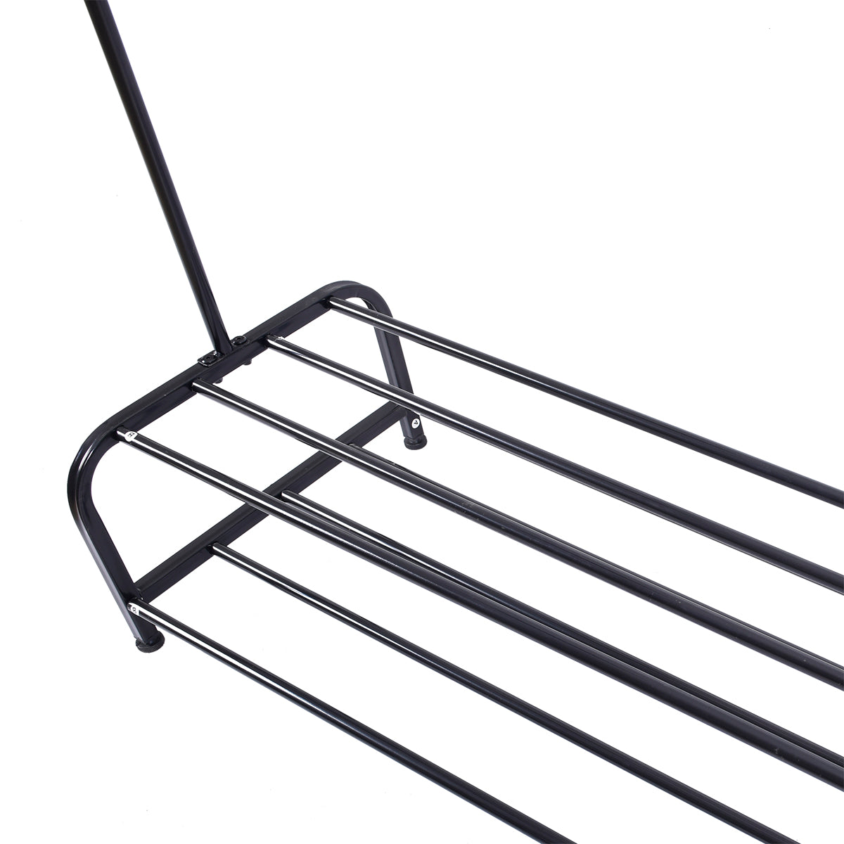 Heavy Duty Metal Garment Rack with Bottom Shelf - Black