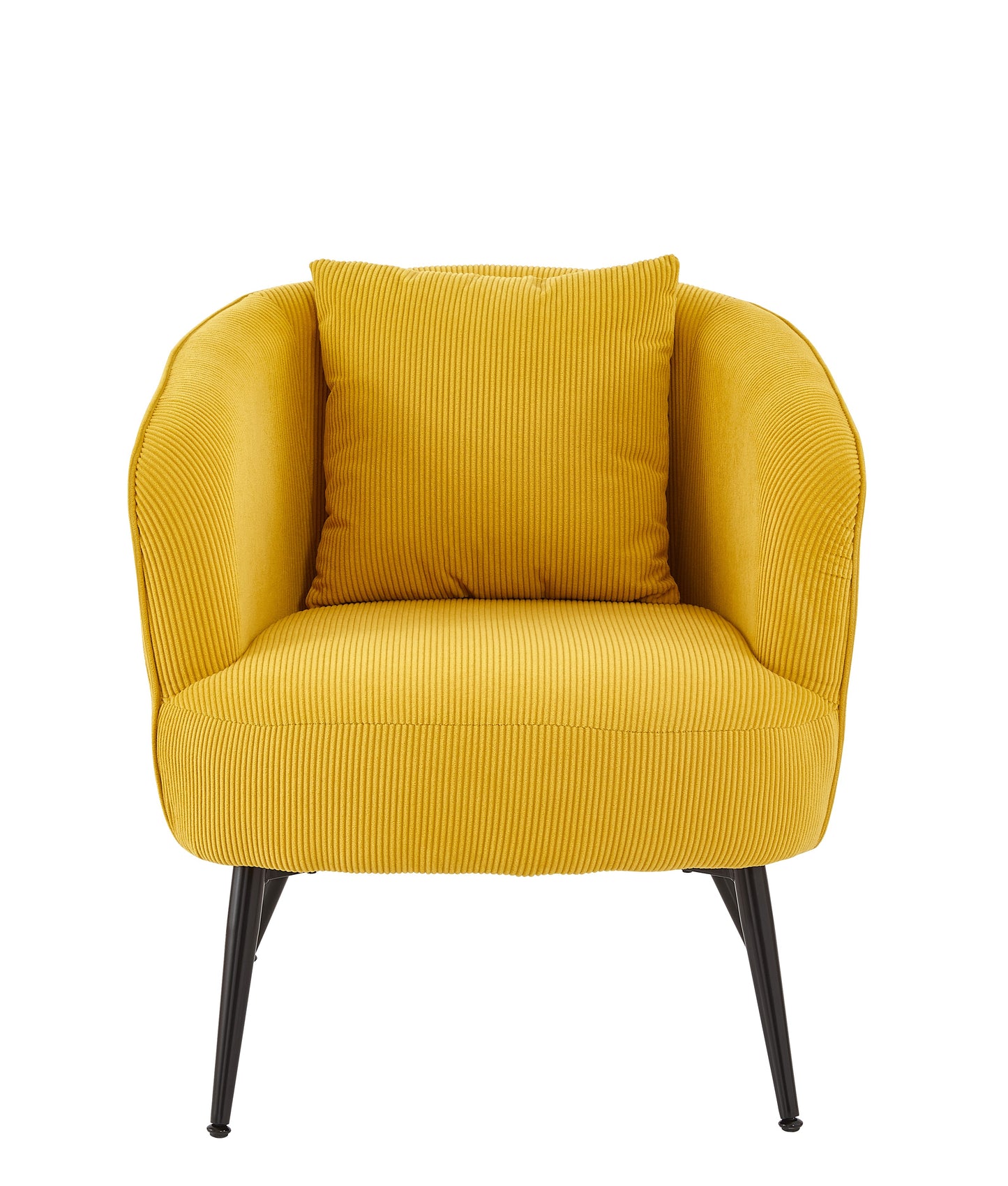 Velvet Accent Chair With Pillow, Modern Upholstered Armchair Metal