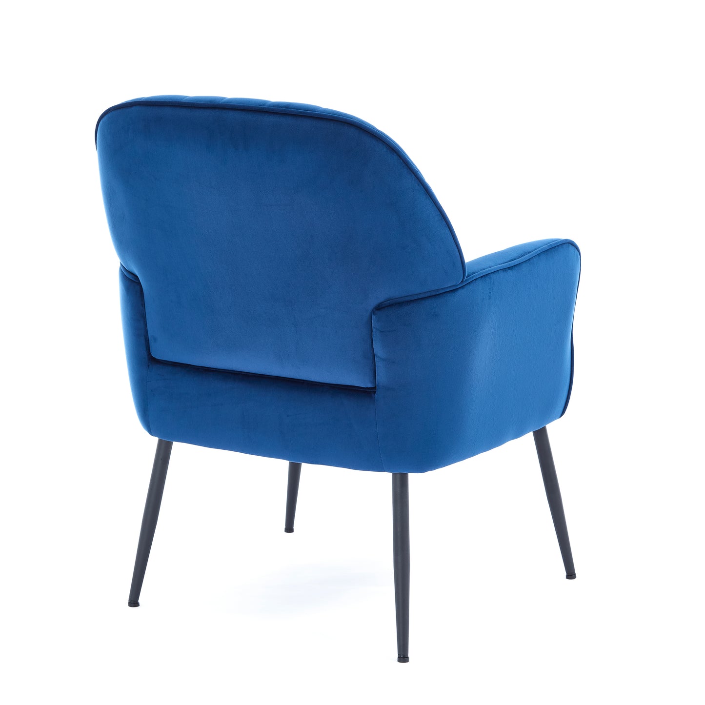 Modern Velvet Accent Chair - Comfy Barrel Armchair in Blue
