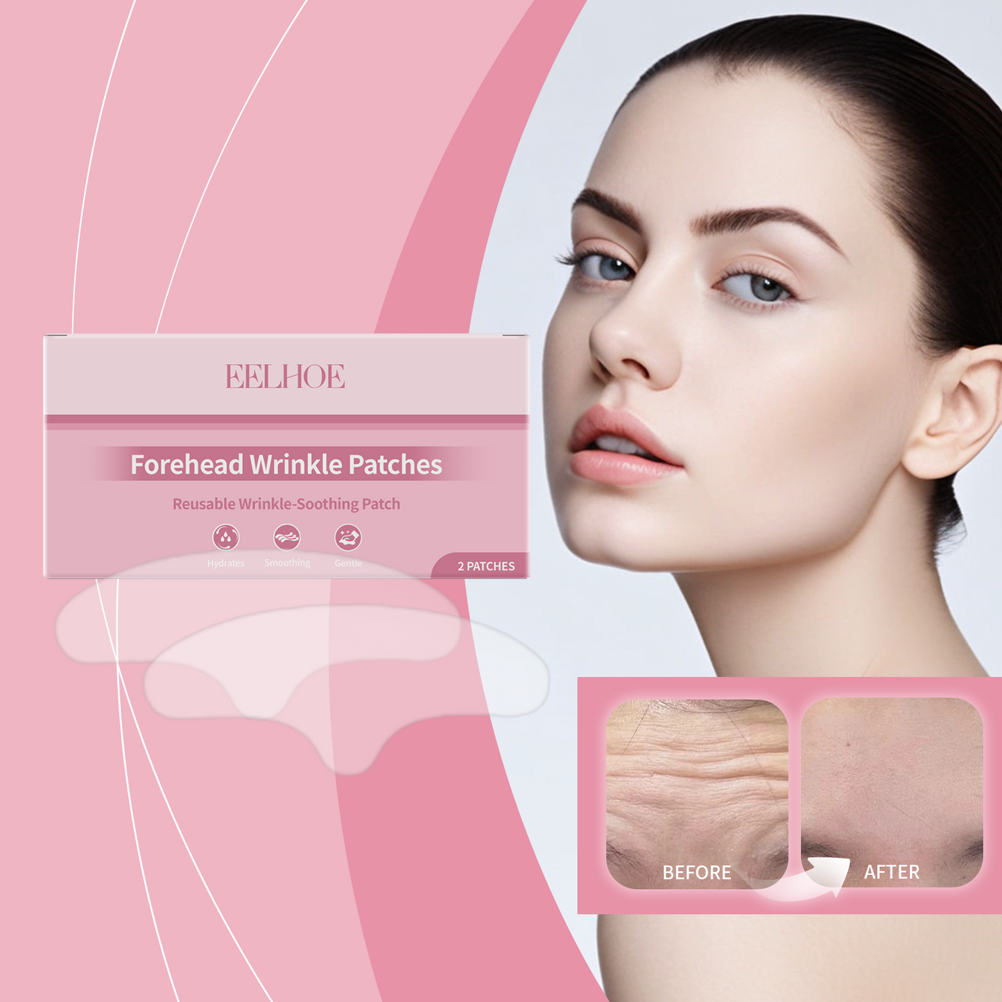 Forehead Wrinkle Smoothing Patches - Moisturizing Facial Care Strips