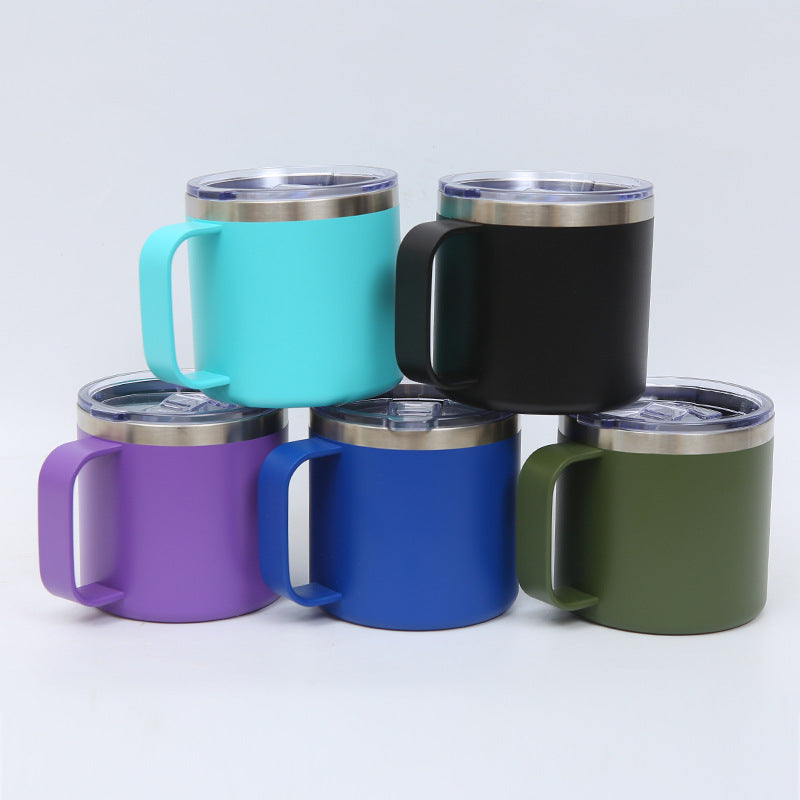 304 Stainless Steel Mug with Double Cover - 14oz Travel Drinkware