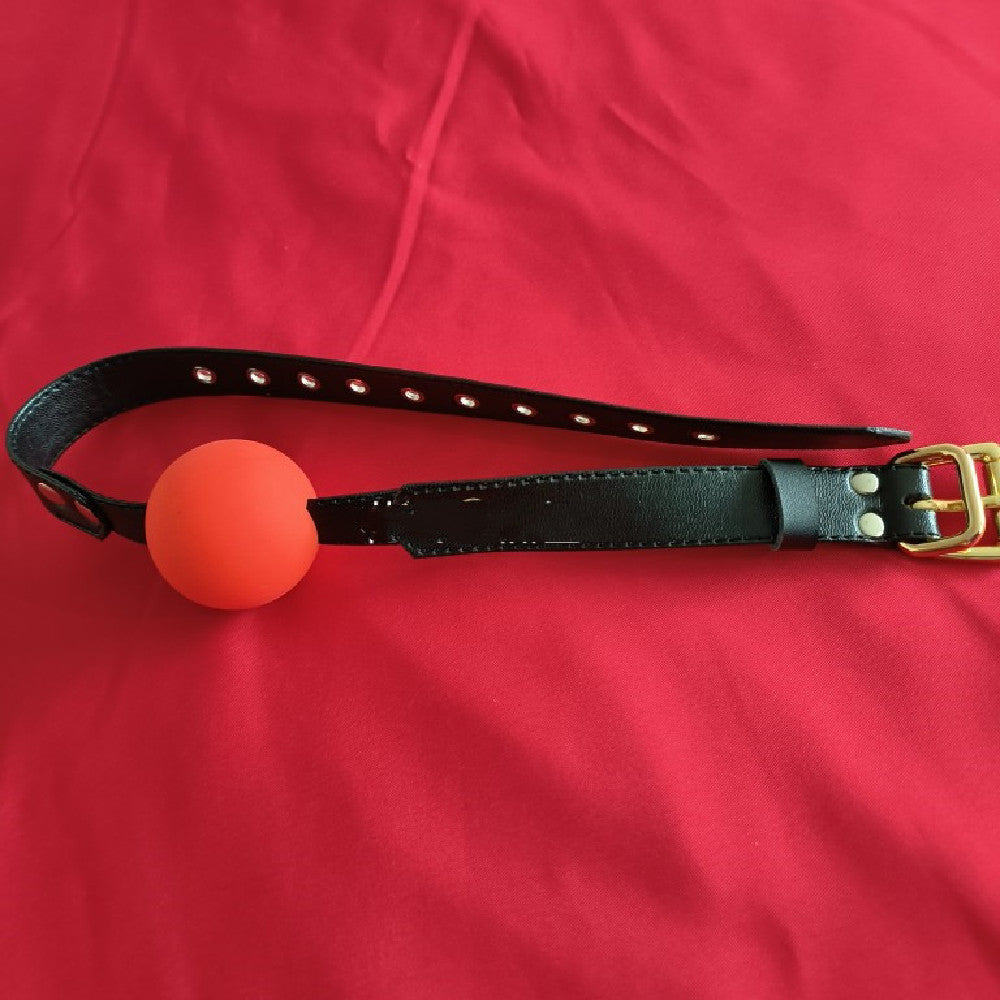 Adult Leather Mouth Plug Ball Toy for Wellness & Play - Adjustable