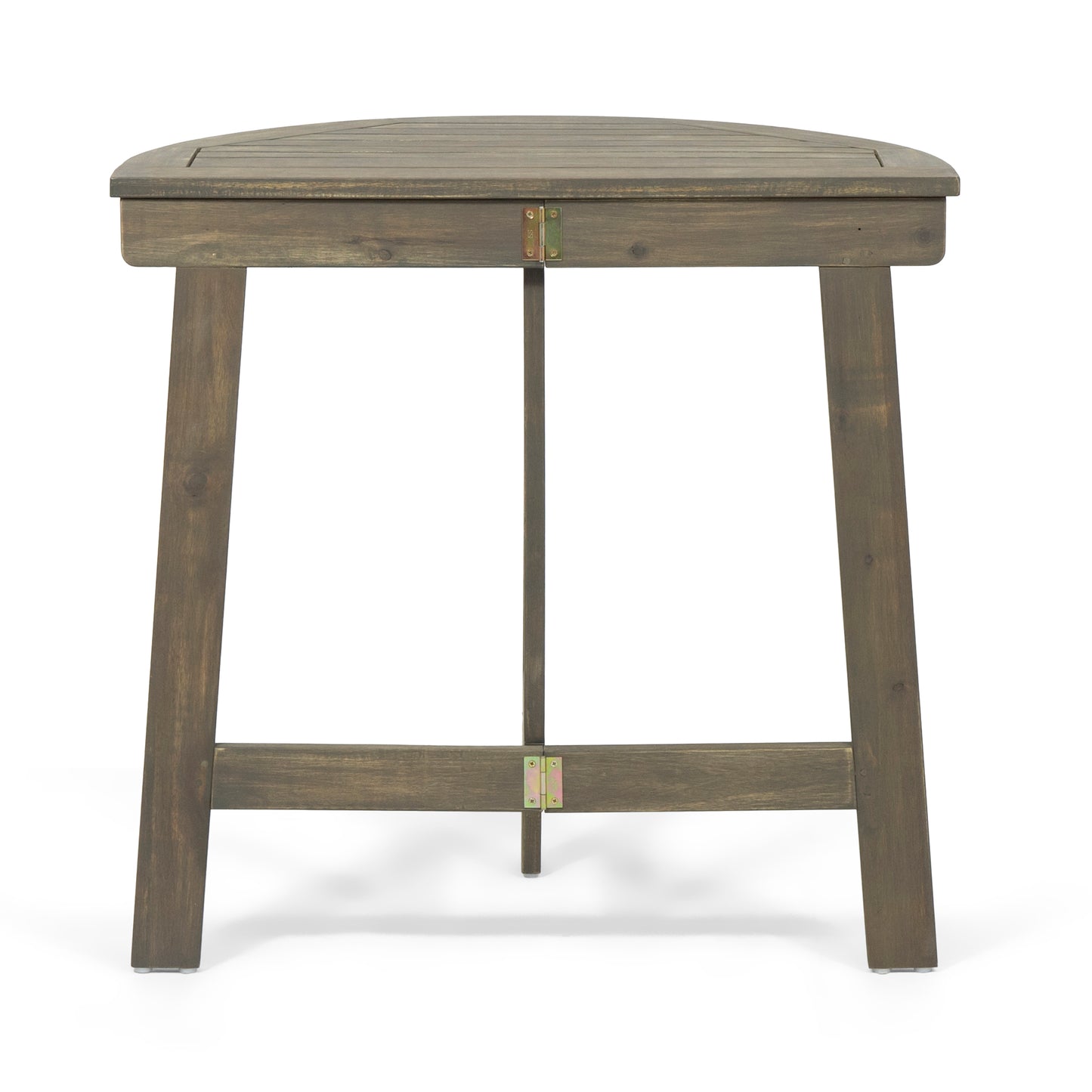 Outdoor Half-Round Folding Bistro Table - Grey Acacia Wood