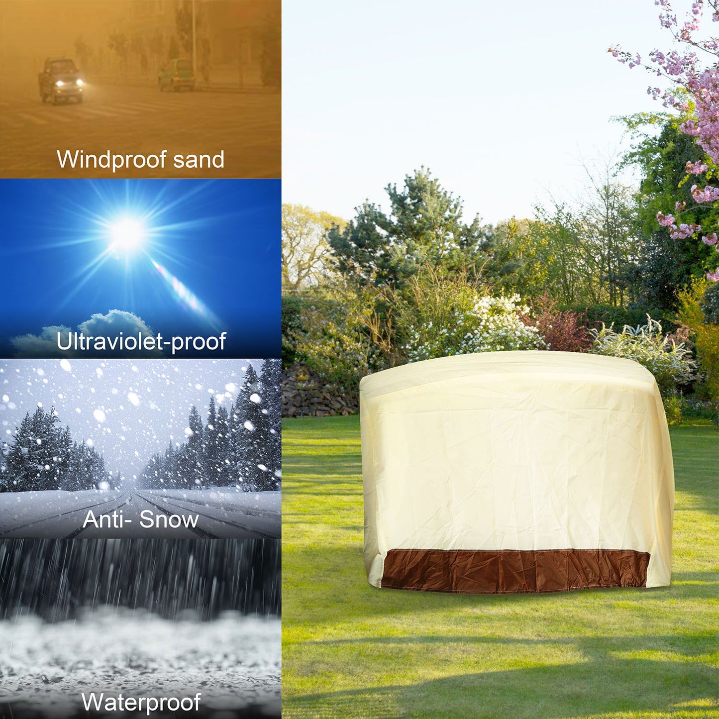 Waterproof BBQ Grill Cover - 210D Oxford Cloth, Weatherproof Protection