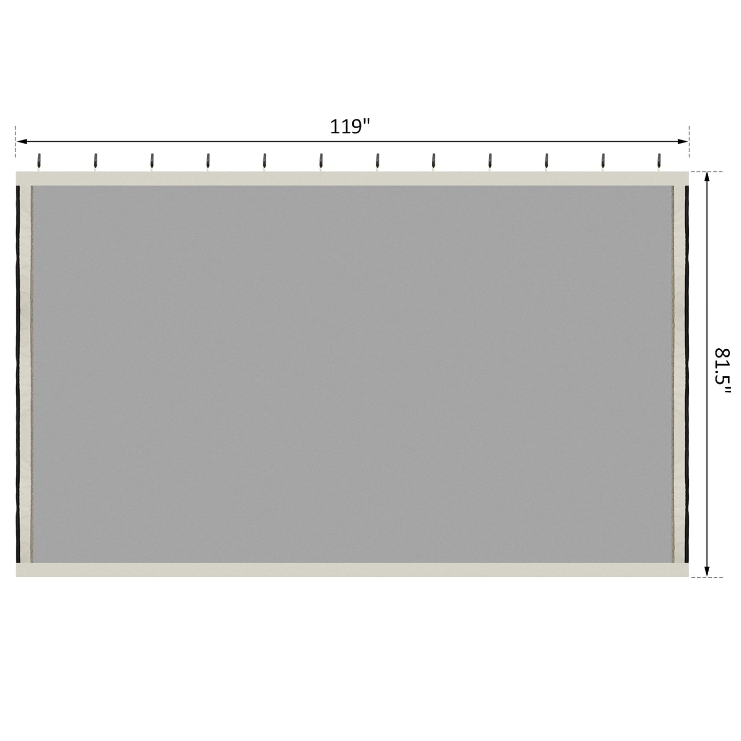 Replacement Mesh Screen for 10x10 Gazebo - Black